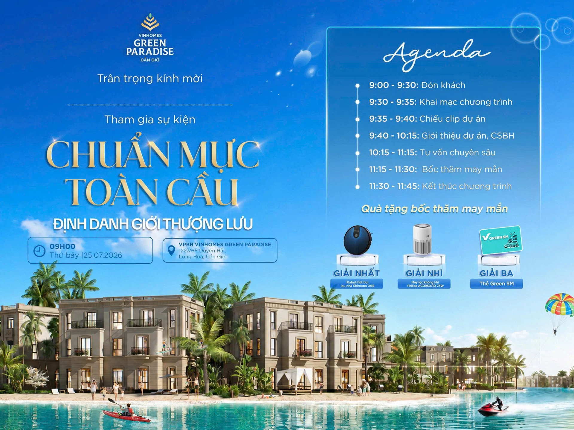 Sự kiện Chuẩn mực Toàn cầu - Định danh Giới Thượng lưu tại Vinhomes Green Paradise Cần Giờ
