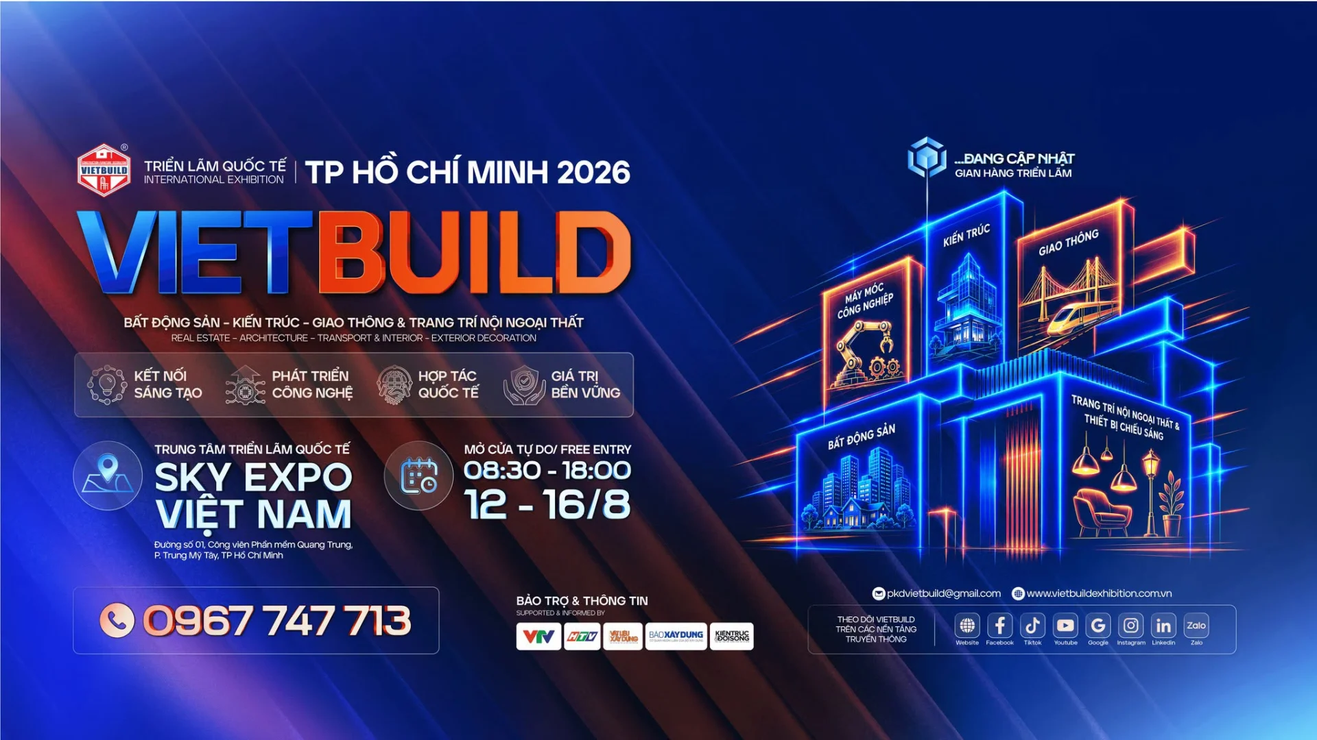 Vietbuild Triển lãm Quốc tế Bất động sản – Kiến trúc – Giao thông & Trang trí Nội ngoại thất TP Hồ Chí Minh 2026